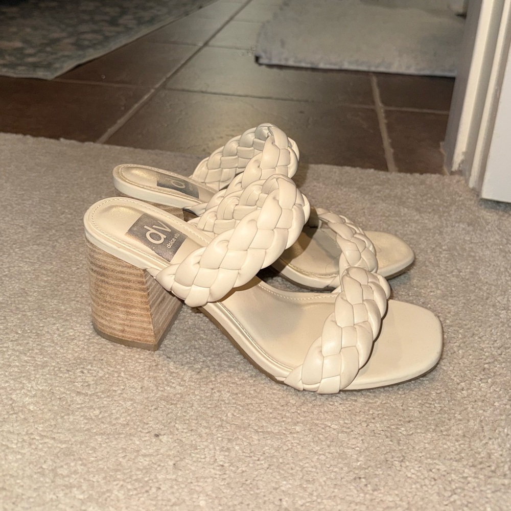 Dolce Vita cream white braided sandals